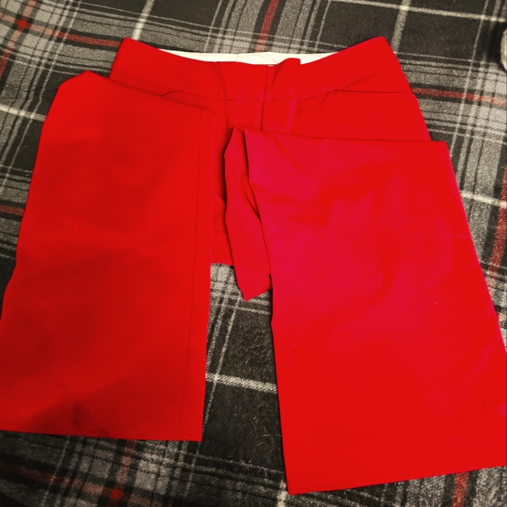 Red slacks boot flare 10